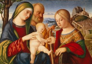 Die mystische Hochzeit der Heiligen Katharina von Francesco di Bernardo de Vecchi Santacroce