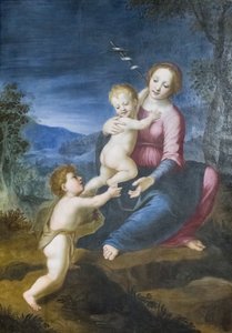 Die Jungfrau mit Jesus und Johannes dem Täufer von Francesco di Cristofano Franciabigio