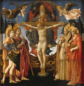 Das Heilige Dreifaltigkeitspanel des Pistoia Santa Trinità Altars, 1455-1460 von Francesco di Stefano Pesellino