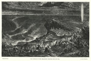 Der Durchzug der Israeliten durch das Rote Meer (Gravur)