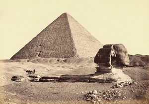 Große Pyramide von Gizeh und Sphinx, Ägypten. 19. Jahrhundert. von Francis (after) Frith