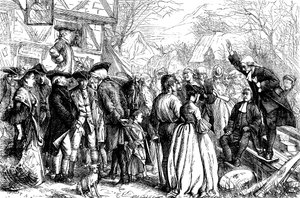 John und Charles Wesley predigen im Freien in Bristol von Francis Arthur Fraser