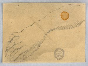 Skizze von Hand und Handgelenk