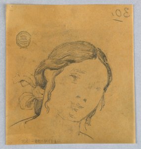 Skizze eines Frauenkopfes von Francis Augustus Lathrop
