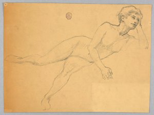 Skizze einer weiblichen Nackten von Francis Augustus Lathrop