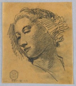 Skizze eines Frauenkopfes von Francis Augustus Lathrop