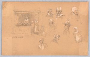 Skizzen von Stadtbewohnern in Mont St. Michel und Vitré von Francis Augustus Lathrop