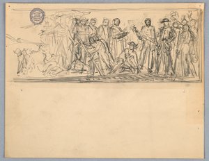 Studie für ein Wandbild oder Panel