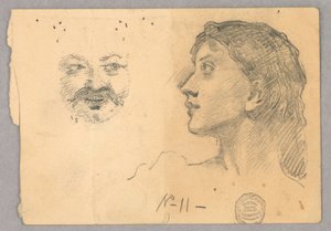 Frauenkopf und ein Gesicht