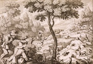 Cony Catching, graviert von Wenceslaus Hollar, 1671
