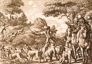 Hasenjagd, graviert von Wenzel Hollar, 1671