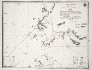 Karte des Vorgebirges von Boodroom mit den Karabaghla-Inseln und dem Nordpunkt der Insel Kos ... von Francis Beaufort F.R.S. ... 1811 von Francis Beaufort