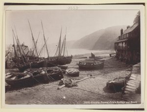 Clovelly, Crazed Kates Hütte und Strand von Francis Bedford
