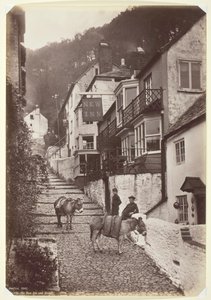 Clovelly, das New Inn und die Straße, 1860-94 von Francis Bedford