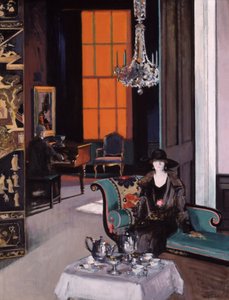 Innenraum: Der orangefarbene Vorhang, ca. 1928 von Francis Campbell Boileau Cadell