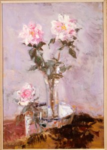 Rosa Rosen in einer Glasvase