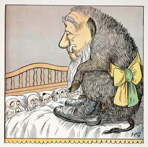O, Illustration aus dem Struwwelpeter-Alphabet, Vers von Harold Begbie (1871–1929) von Francis Carruthers Gould