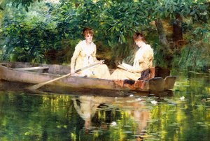Frauen in einem Ruderboot