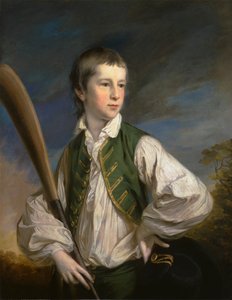 Charles Collyer als Junge, mit einem Kricket-Schläger