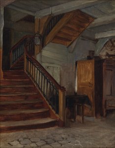 Rauminterieur mit Wendeltreppe, spätes 19. - frühes 20. Jahrhundert