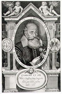 Porträt von Matthias de Lobel (1538-1622) graviert vom Künstler