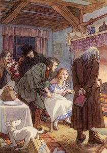 Illustration für Die Grille an der Herdstelle von Charles Dickens von Francis Donkin Bedford