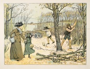 Der Holzfäller, aus Vierundzwanzig Arbeiter, veröffentlicht 1900 von Francis Donkin Bedford