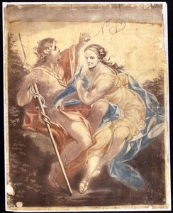 Venus und Adonis, nach einem Gemälde von Benjamin West, 1778-81 von Francis Eginton
