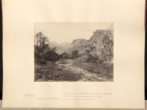 Rephidim, Wüste Paran. Die Szene einer Schlacht mit den Amalekitern, als Moses mit Aaron und Hur auf dem Hügel saß.