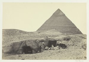 Felsengräber und Belzonis Pyramide, Gizeh, 1857
