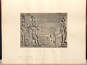 Skulpturen, Denderah, "Kleopatra und ihr Sohn, Nero Casar" von Francis Frith