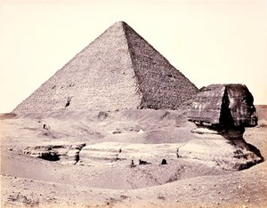 Die Große Pyramide und die Große Sphinx von Südwesten von Francis Frith