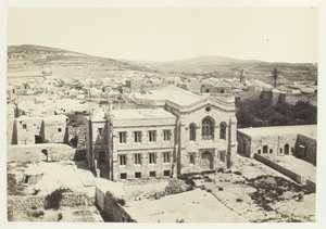 Die neue englische Kirche vom Turm des Hippikus, Jerusalem, 1857 von Francis Frith