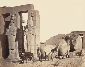 Das Ramasseum von El-Kurneh, Theben, Erste Ansicht von Francis Frith