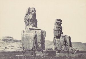 Die Statuen von Memnon. Ebene von Theben, 1857 von Francis Frith