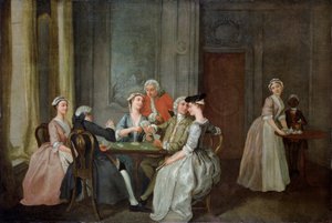Quadrille spielen, 1740-50 von Francis Hayman