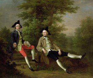 Porträt von David Garrick (1717-79) (links) und William Windham von Felbrigg (1717-61) (rechts) ca. 1745