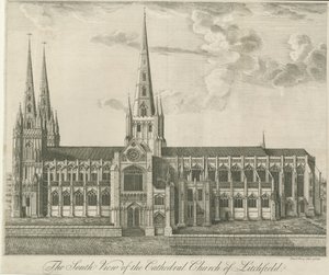 Kathedrale von Lichfield - Südansicht: Radierung, undatiert [19. Jh.]