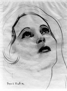 Frauenkopf mit erhobenen Augen von Francis Picabia