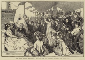 Ferien der Millwall-Schulkinder auf der Themse, vorbei an der Goliath von Francis S. Walker