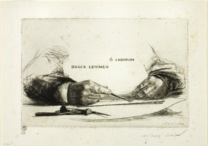 Hände Radierung-O Laborum von Francis Seymour Haden