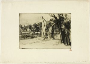 Thames Ditton mit einem Segelboot
