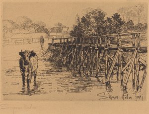 Die Dorf-Furt von Francis Seymour Haden