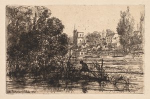 Twickenham Kirche, 1865 von Francis Seymour Haden
