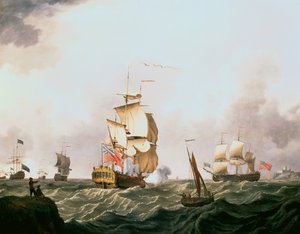 Das Flaggschiff eines roten Geschwaders kündigt seine Ankunft an