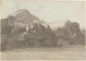 Eine felsige Küste bei Coombmartin, Devon (Combe Martin Bay) von Francis Towne