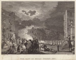 Aufruhr in der Broad Street im Jahr 1780