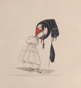Eine Frau, die ihre Saya anzieht, von hinten gesehen, aus einer Gruppe von Zeichnungen darstellend..., ca. 1848 von Francisco