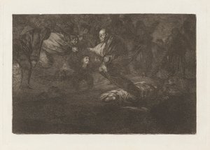 Dios los cria y ellos se juntan (Gott erschafft sie und sie kommen zusammen), aus der Serie Los disparates (Los proverbios) von Francisco de Goya