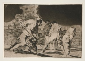 Disparate furioso (Wütender Unsinn), pl. 6 aus der Serie Los proverbios von Francisco de Goya